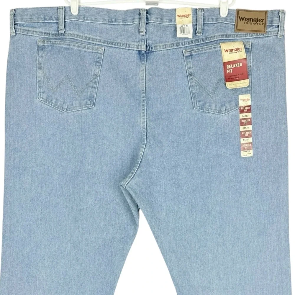 Wrangler Men's Rugged Wear Relaxed Straight Blue Denim Jeans Size 54x32 NWT - Picture 4 of 10